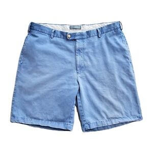 Peter Millar Men's Size 38 Chino Shorts Light Blue Flat Front Golf Pima Cotton